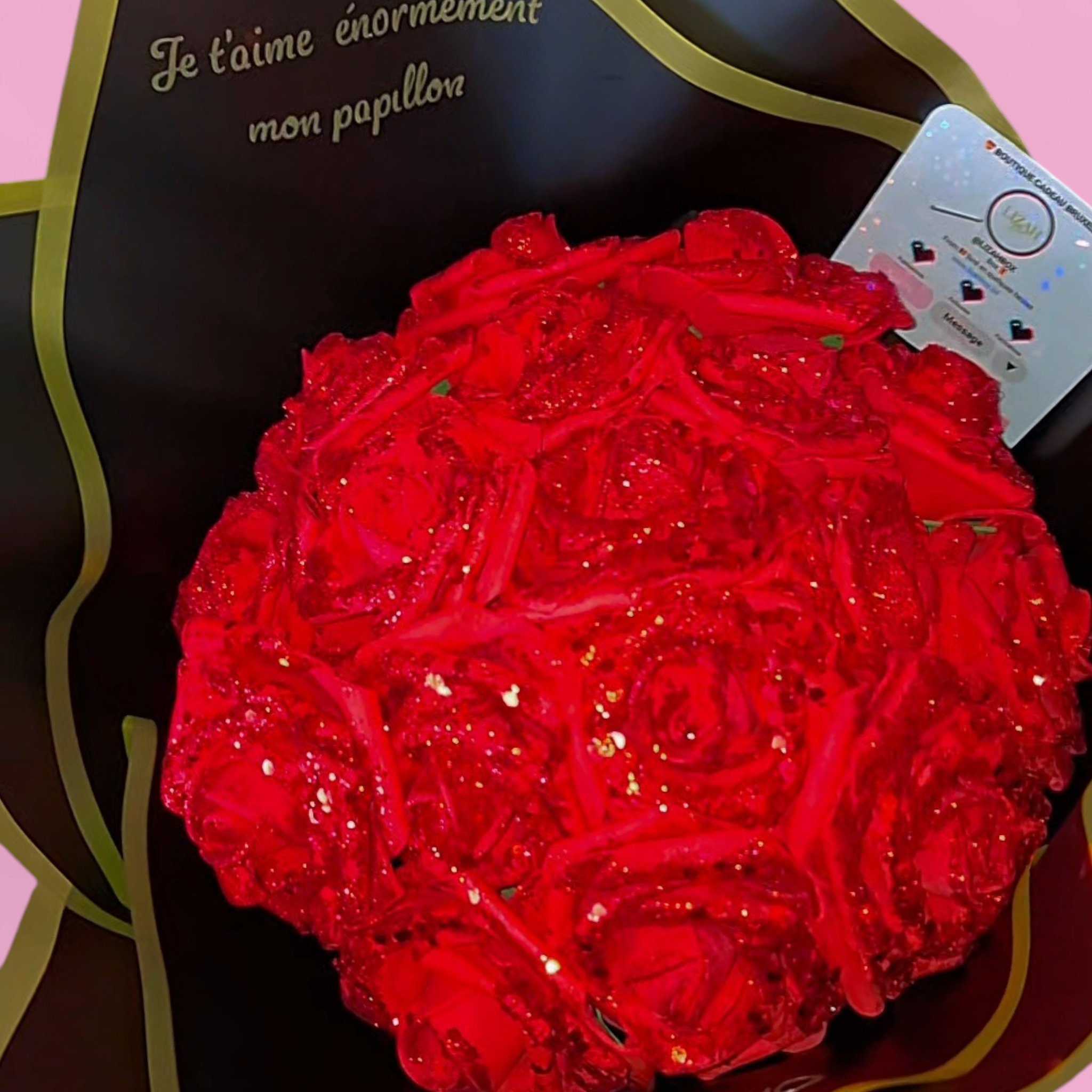 Bouquet de 20 roses éternelles à 45 euros - personnalisation gratuite