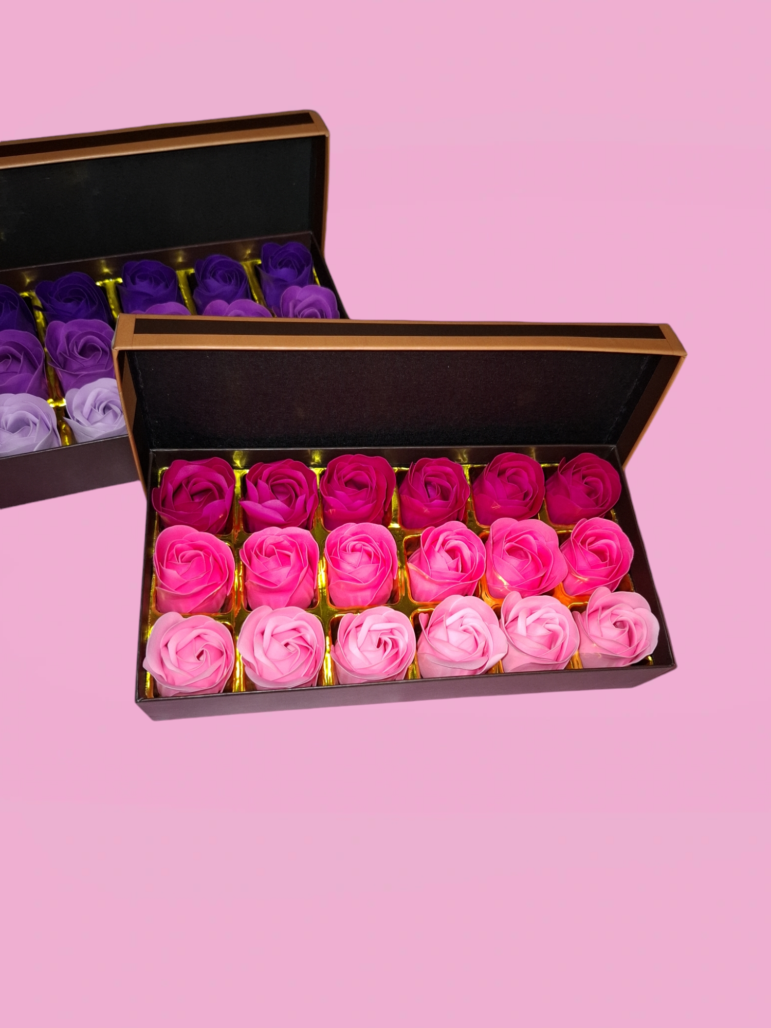Coffrets roses de savon