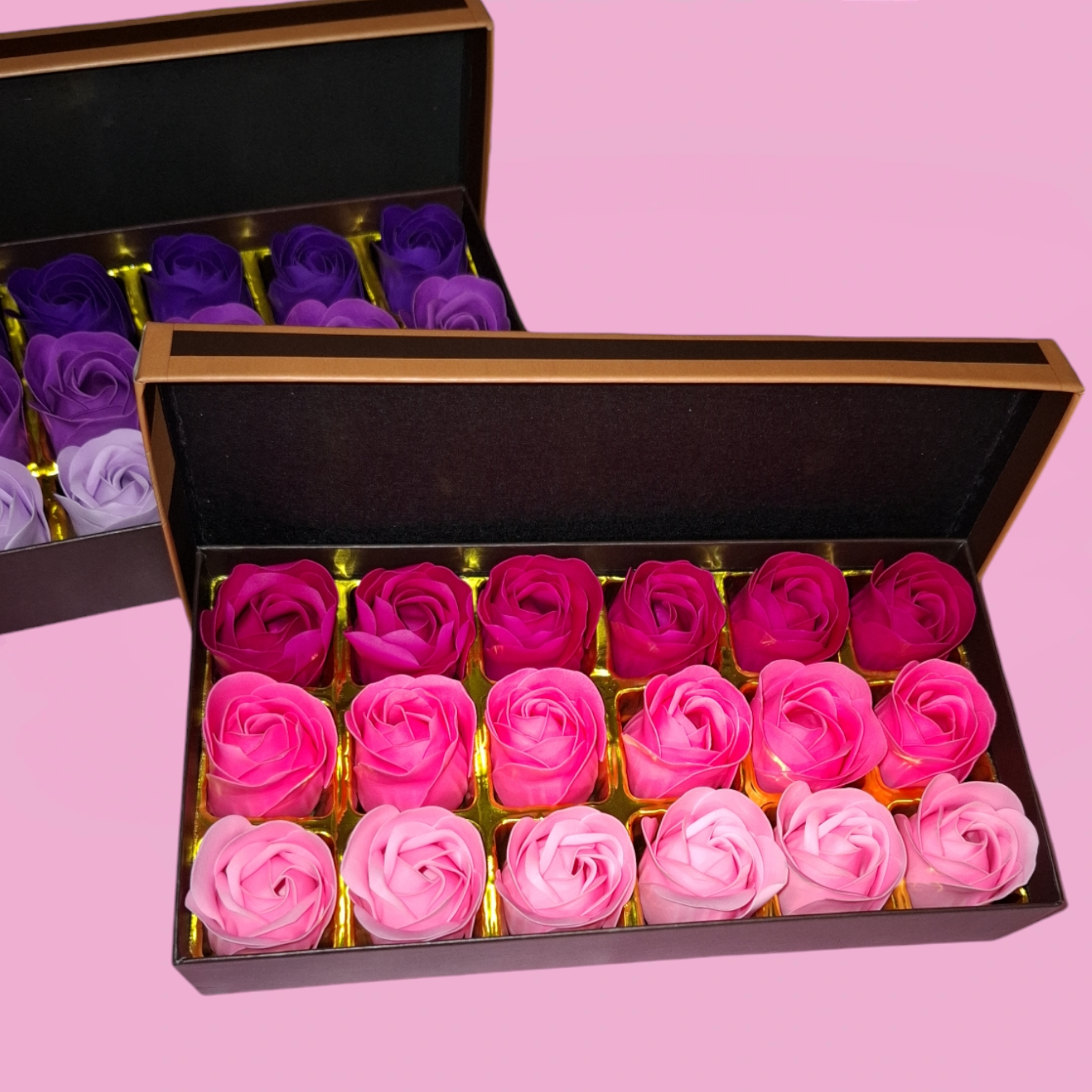 Coffrets roses de savon