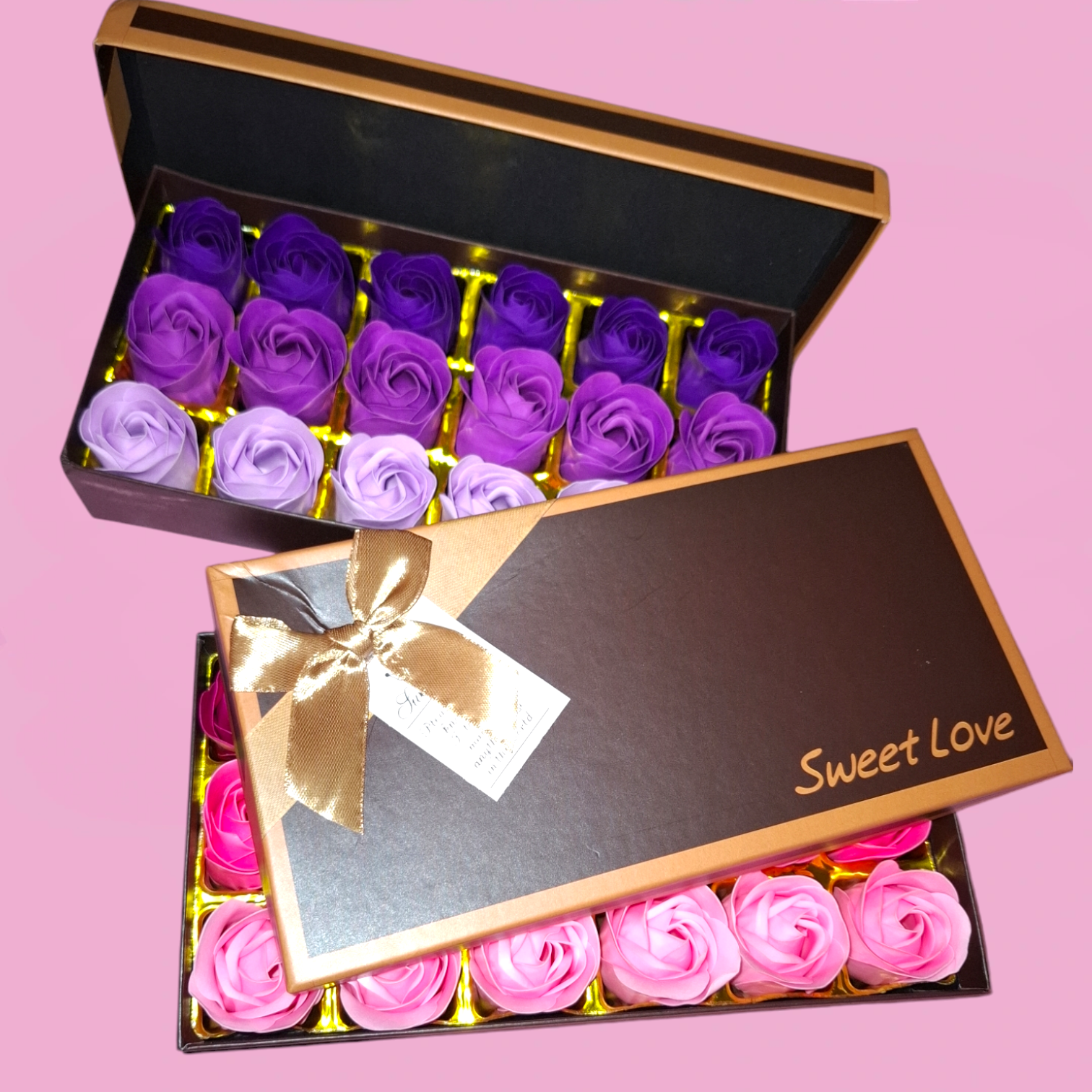 Coffrets roses de savon