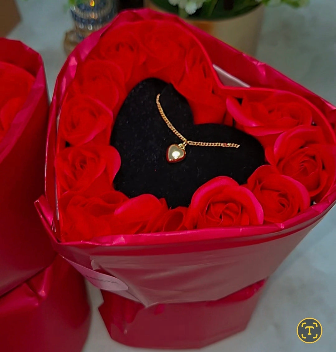 Rose box pendentif cœur