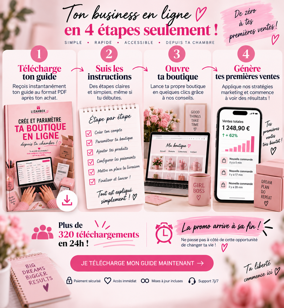 Ebook: Crée et paramètre ta boutique en ligne, depuis ta chambre !