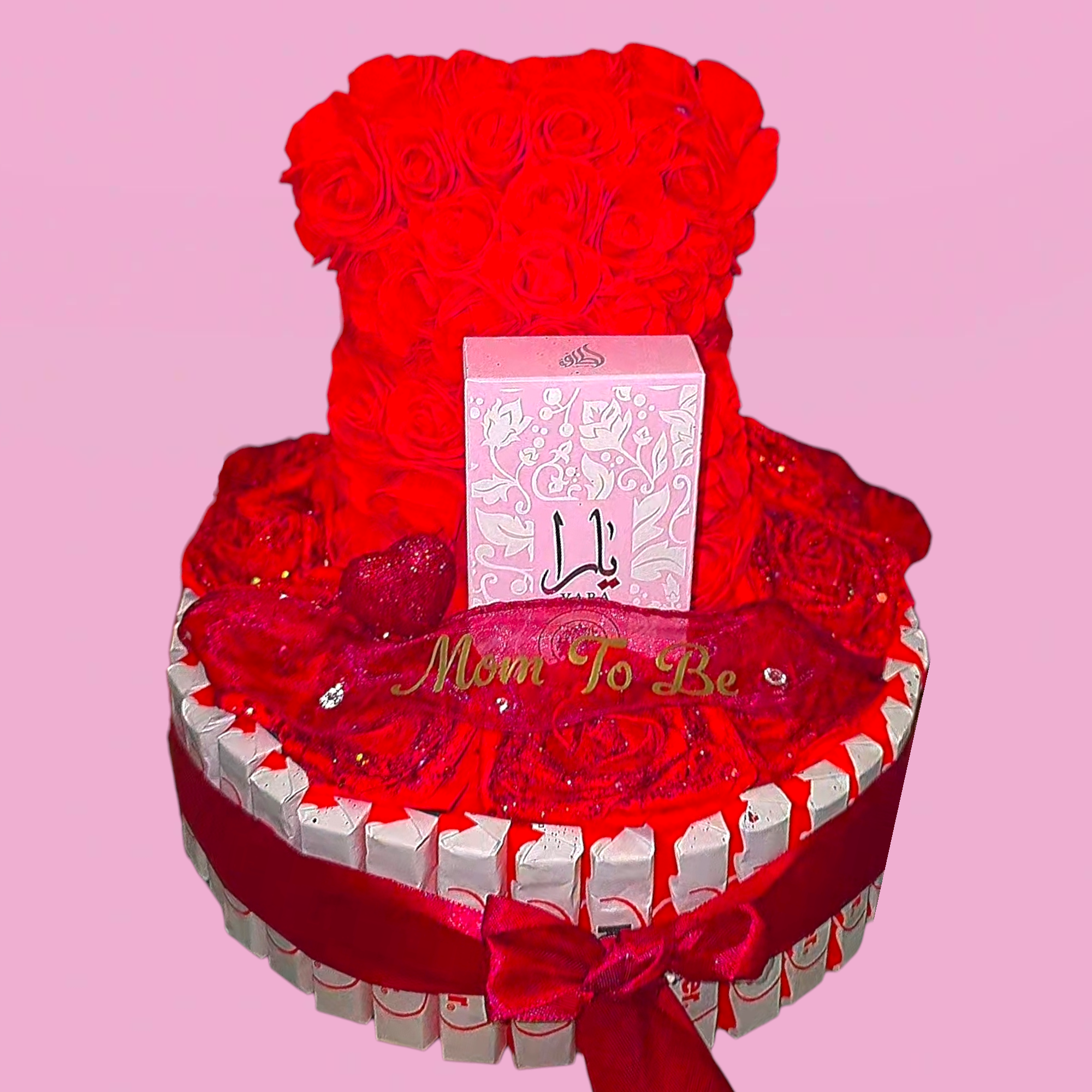 ChocoBox Saint-valentin : Cadeaux pour Femmes avec Chocolats Kinder & ourson en roses