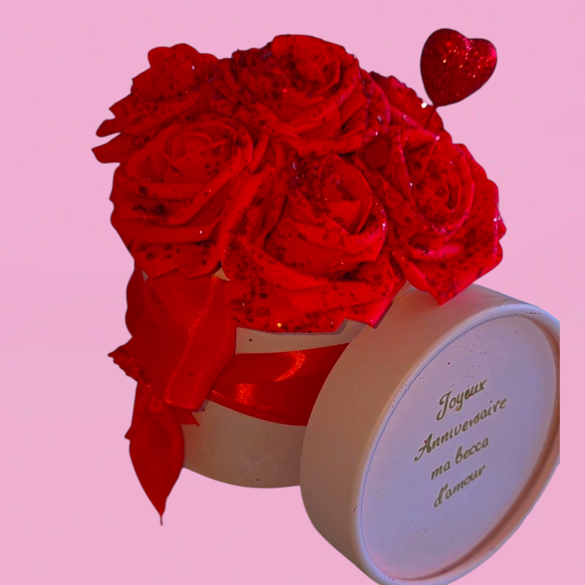 Coffret de Roses Fait Main - Personnalisation Gratuite