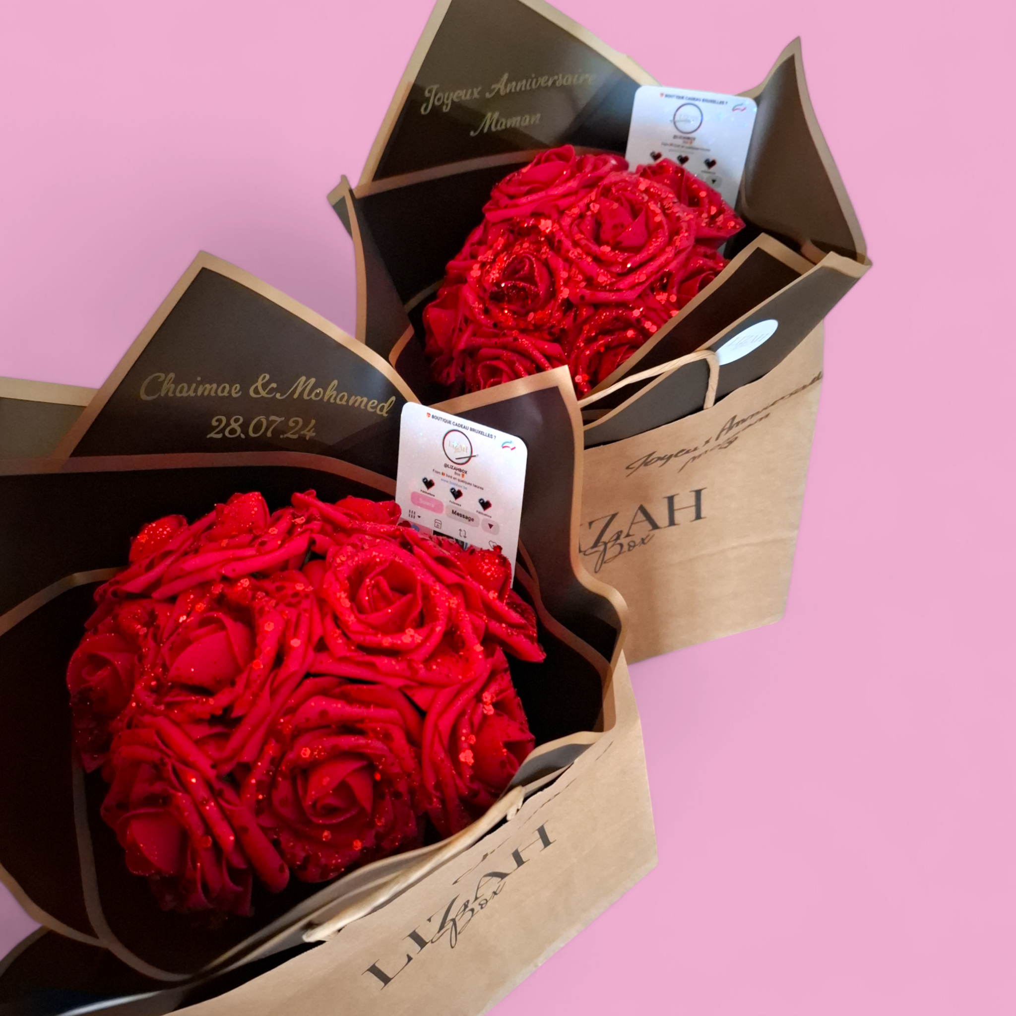 Bouquet de 10 roses personnalisation gratuite